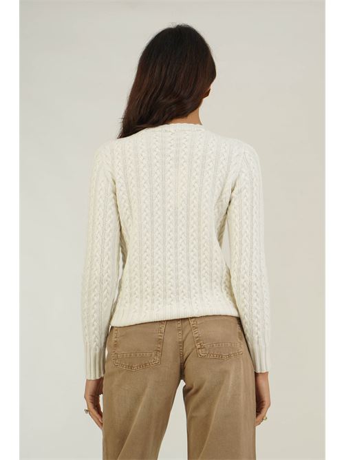 Maglia in lana merino con trecce Valeria Ghittori | 1268BIANCO